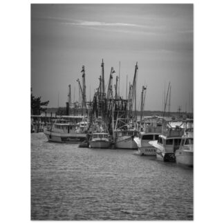 Shem Creek Shrimp Boats (Black & White) – 30×40 Print