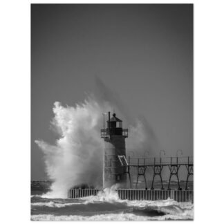 South Haven Lighthouse with the Wave — 30x40 Print Only
